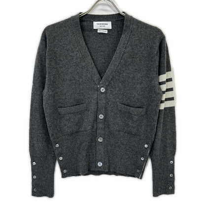 THOM BROWNE Thom Browne Gray MKC001A-00011-038 Cashmere Knit Cardigan Top
