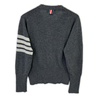 THOM BROWNE Thom Browne Gray MKC001A-00011-038 Cashmere Knit Cardigan Top