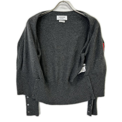 THOM BROWNE Thom Browne Gray MKC001A-00011-038 Cashmere Knit Cardigan Top