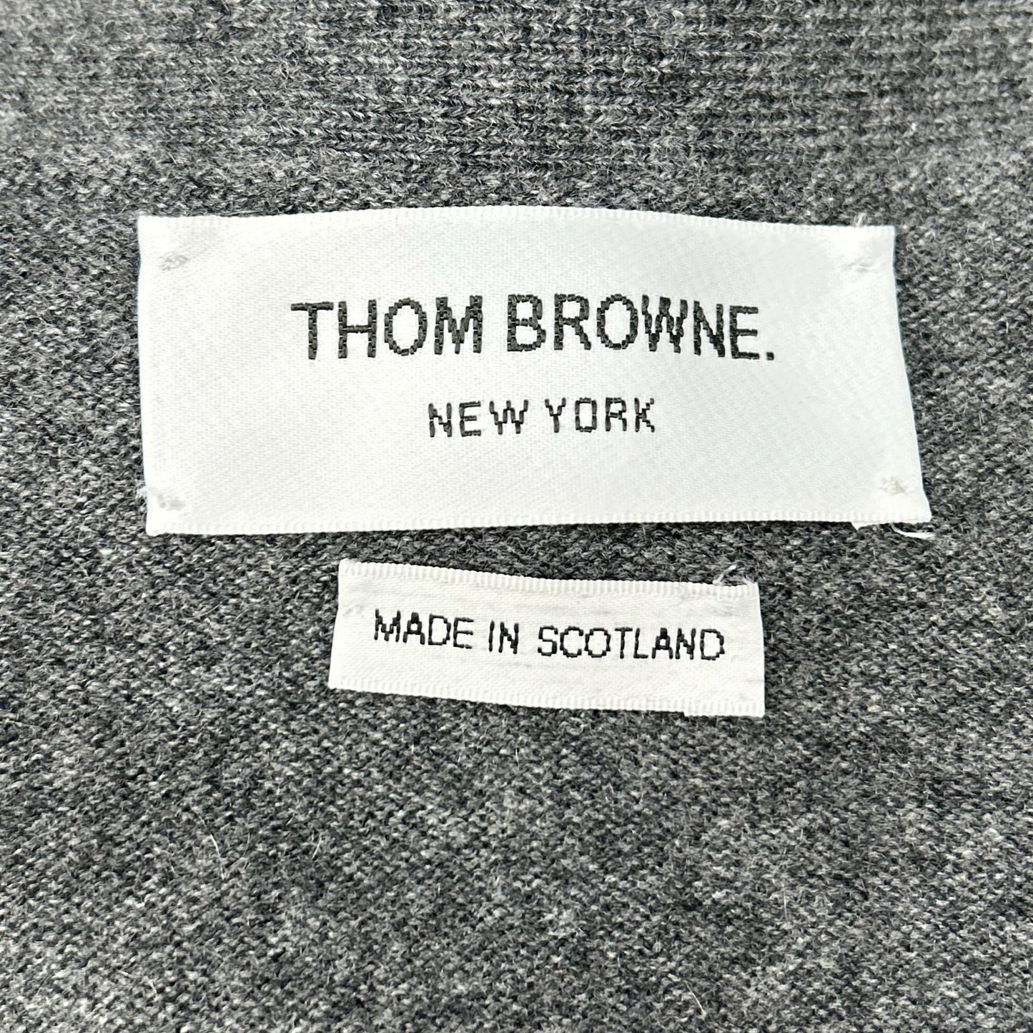 THOM BROWNE Thom Browne Gray MKC001A-00011-038 Cashmere Knit Cardigan Top