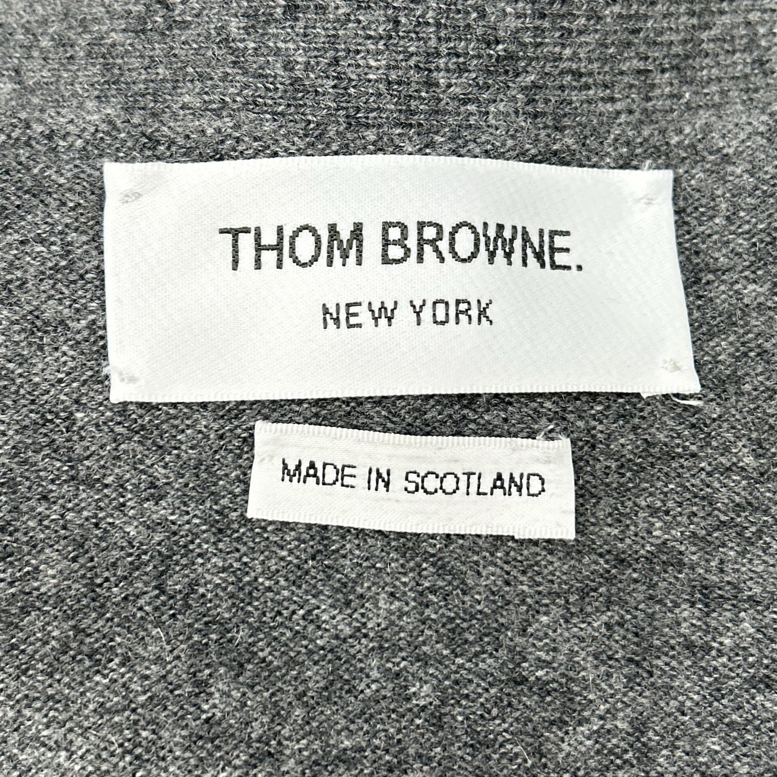 THOM BROWNE Thom Browne Gray MKC001A-00011-038 Cashmere Knit Cardigan Top