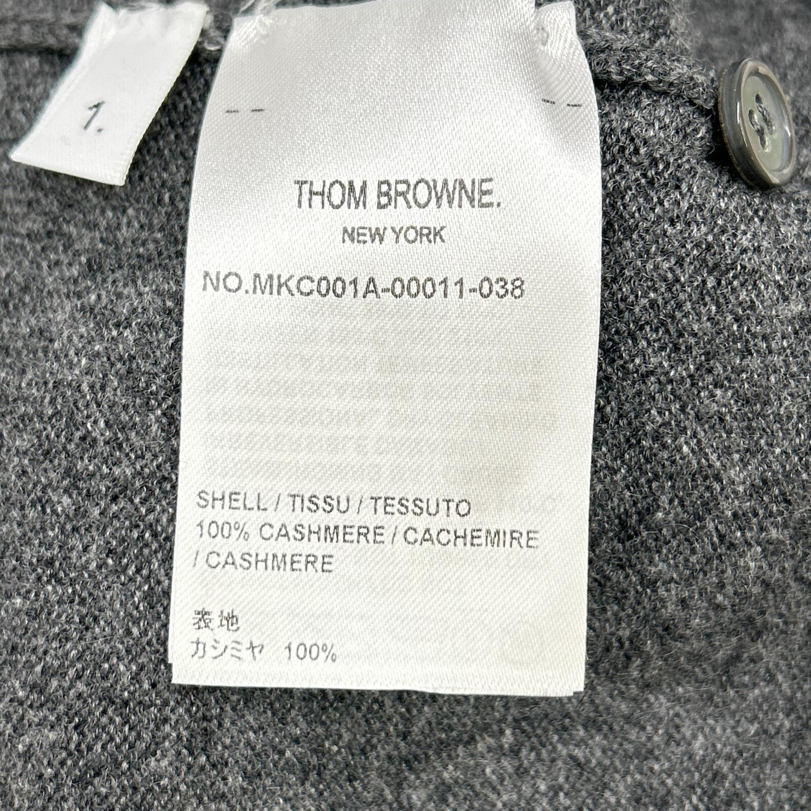 THOM BROWNE Thom Browne Gray MKC001A-00011-038 Cashmere Knit Cardigan Top