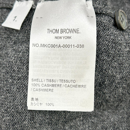 THOM BROWNE Thom Browne Gray MKC001A-00011-038 Cashmere Knit Cardigan Top