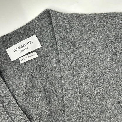 THOM BROWNE Thom Browne Gray MKC001A-00011-038 Cashmere Knit Cardigan Top