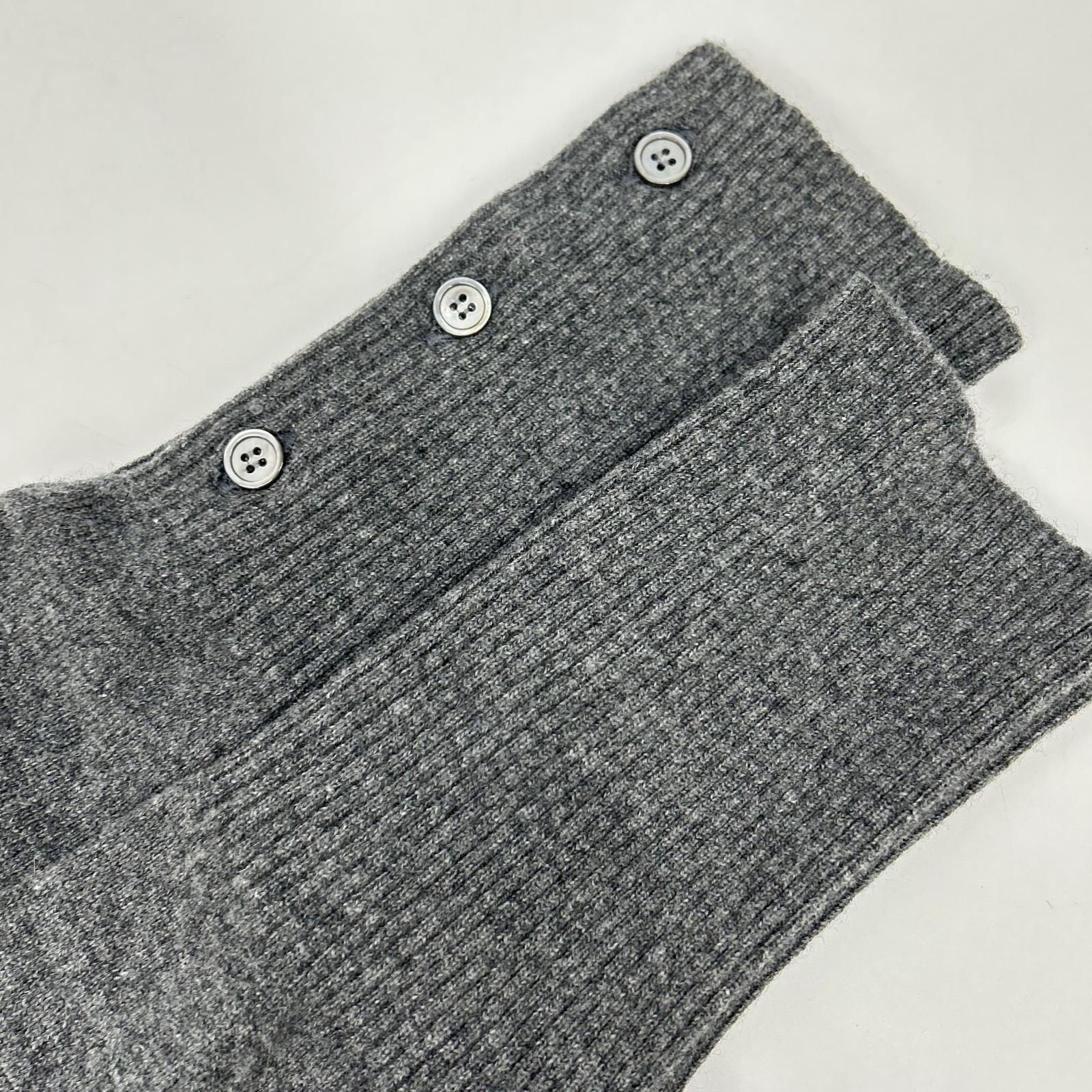 THOM BROWNE Thom Browne Gray MKC001A-00011-038 Cashmere Knit Cardigan Top