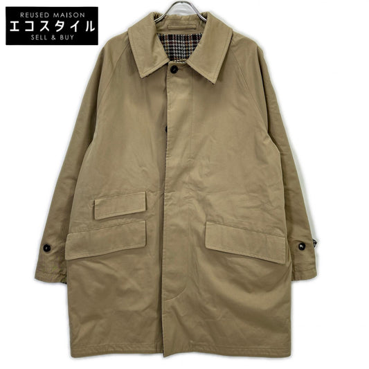 MACKINTOSH LONDON マッキントッシュロンドン ベージュ/グリーン ハウンドトゥース GM-1010R GTS CARLUKE リバーシブル 比翼ステンカラーコート コート
