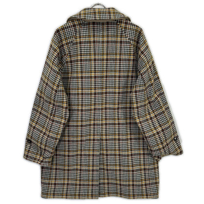 MACKINTOSH LONDON Beige/Green Houndstooth GM-1010R GTS CARLUKE Reversible Fly-Front Chesterfield Coat