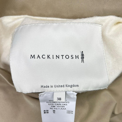 MACKINTOSH LONDON Beige/Green Houndstooth GM-1010R GTS CARLUKE Reversible Fly-Front Chesterfield Coat