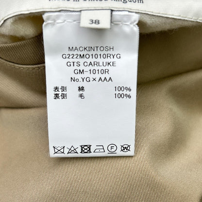 MACKINTOSH LONDON Beige/Green Houndstooth GM-1010R GTS CARLUKE Reversible Fly-Front Chesterfield Coat