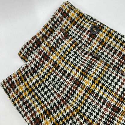MACKINTOSH LONDON Beige/Green Houndstooth GM-1010R GTS CARLUKE Reversible Fly-Front Chesterfield Coat