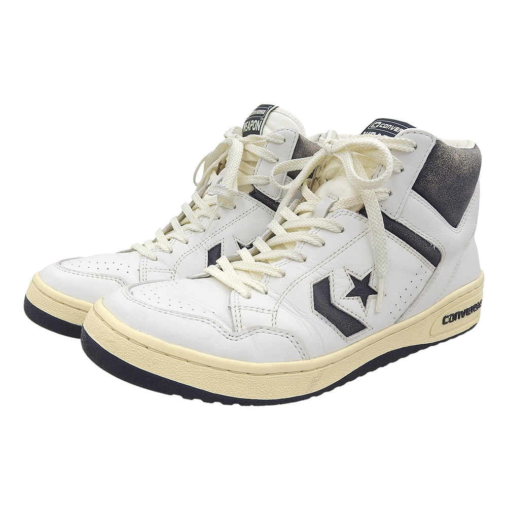 CONVERSE コンバース 美品 WEAPON VTG HI スニーカー シューズ メンズ ホワイト/ブラック 27cm 34201760 シューズ 27