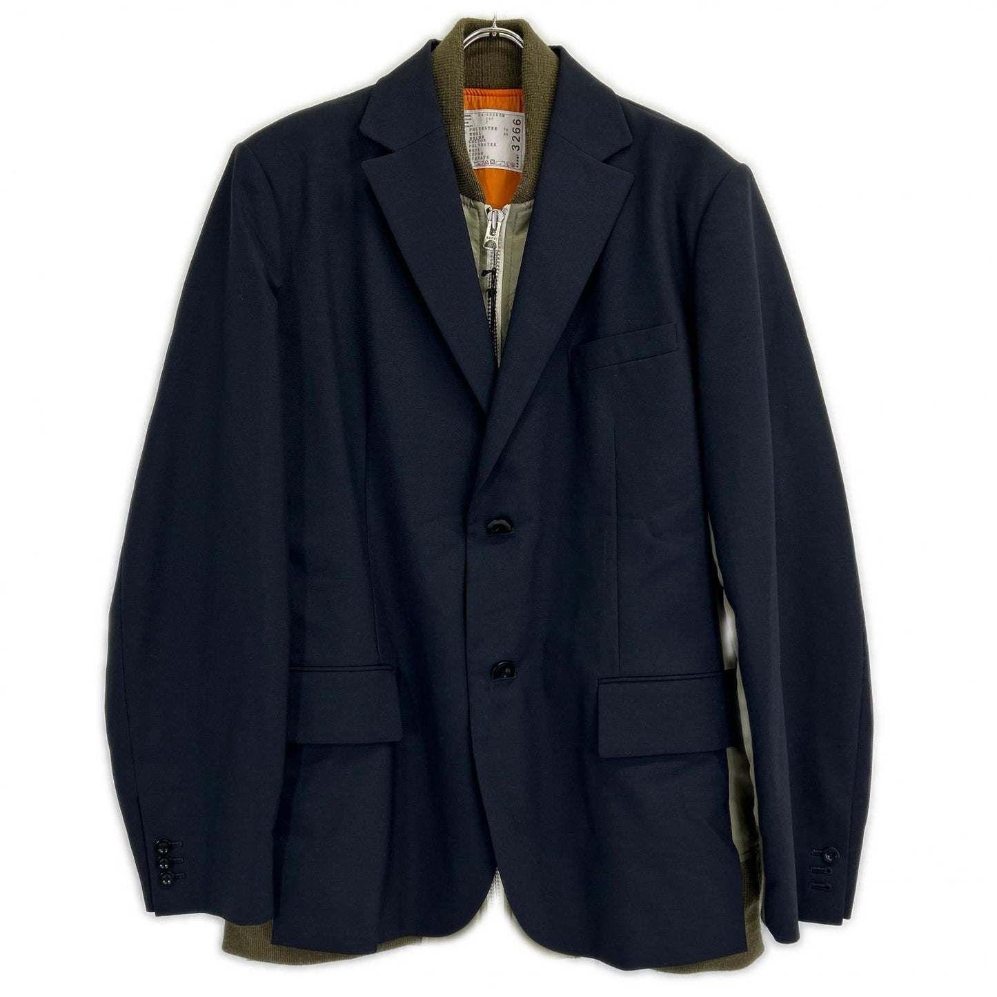 sacai サカイ 【新品同様/24年製】24-03266M Suiting × Nylon Twill Jacket MA-1ドッキングジャケット ジャケット 3
