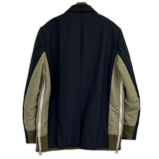 sacai サカイ 【新品同様/24年製】24-03266M Suiting × Nylon Twill Jacket MA-1ドッキングジャケット ジャケット 3