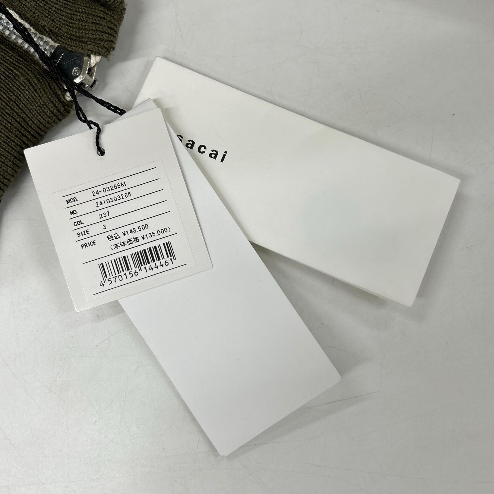 sacai サカイ 【新品同様/24年製】24-03266M Suiting × Nylon Twill Jacket MA-1ドッキングジャケット ジャケット 3