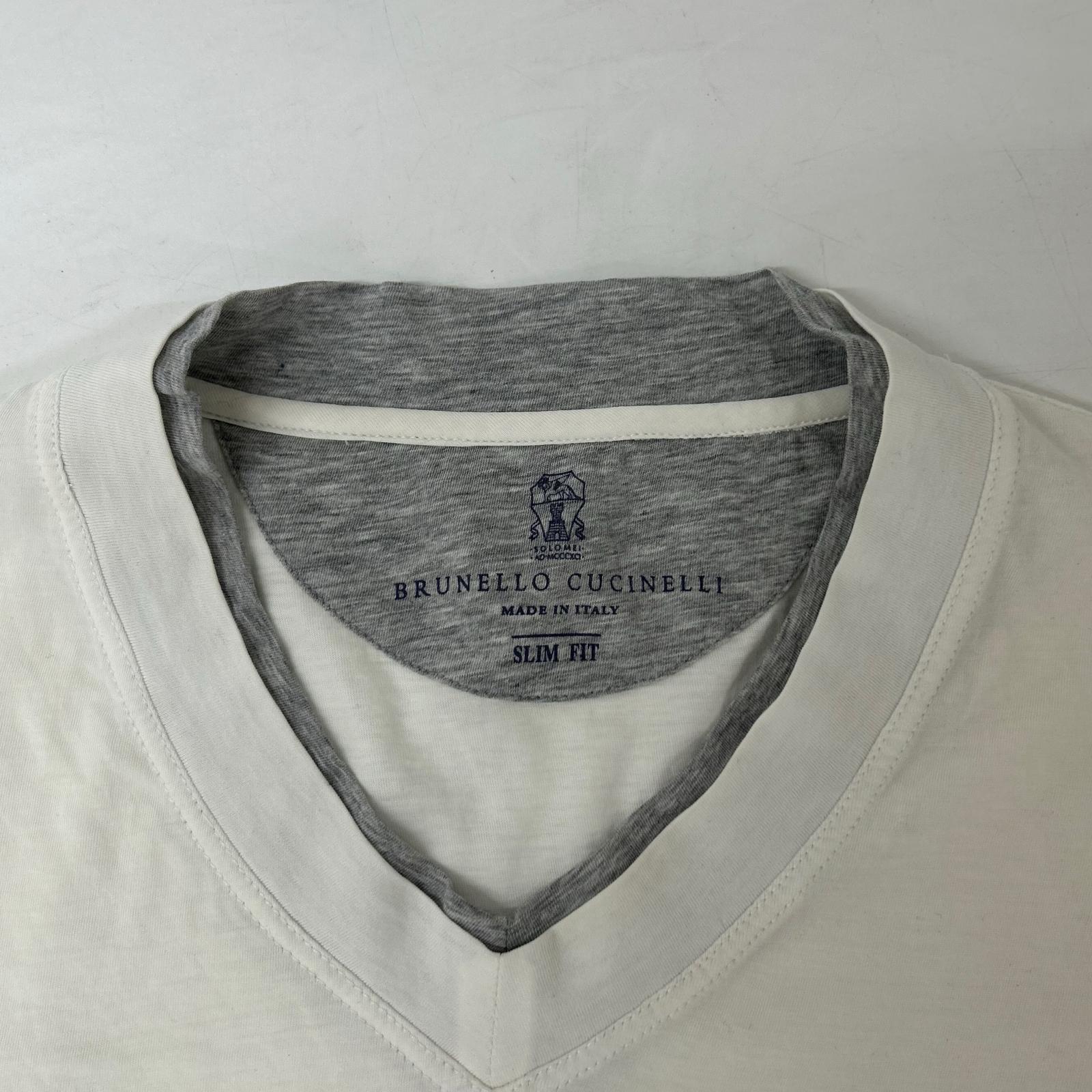 BRUNELLO CUCINELLI ブルネロクチネリ アイボリー DW9228221 SLIM FIT コットン Tシャツ トップス