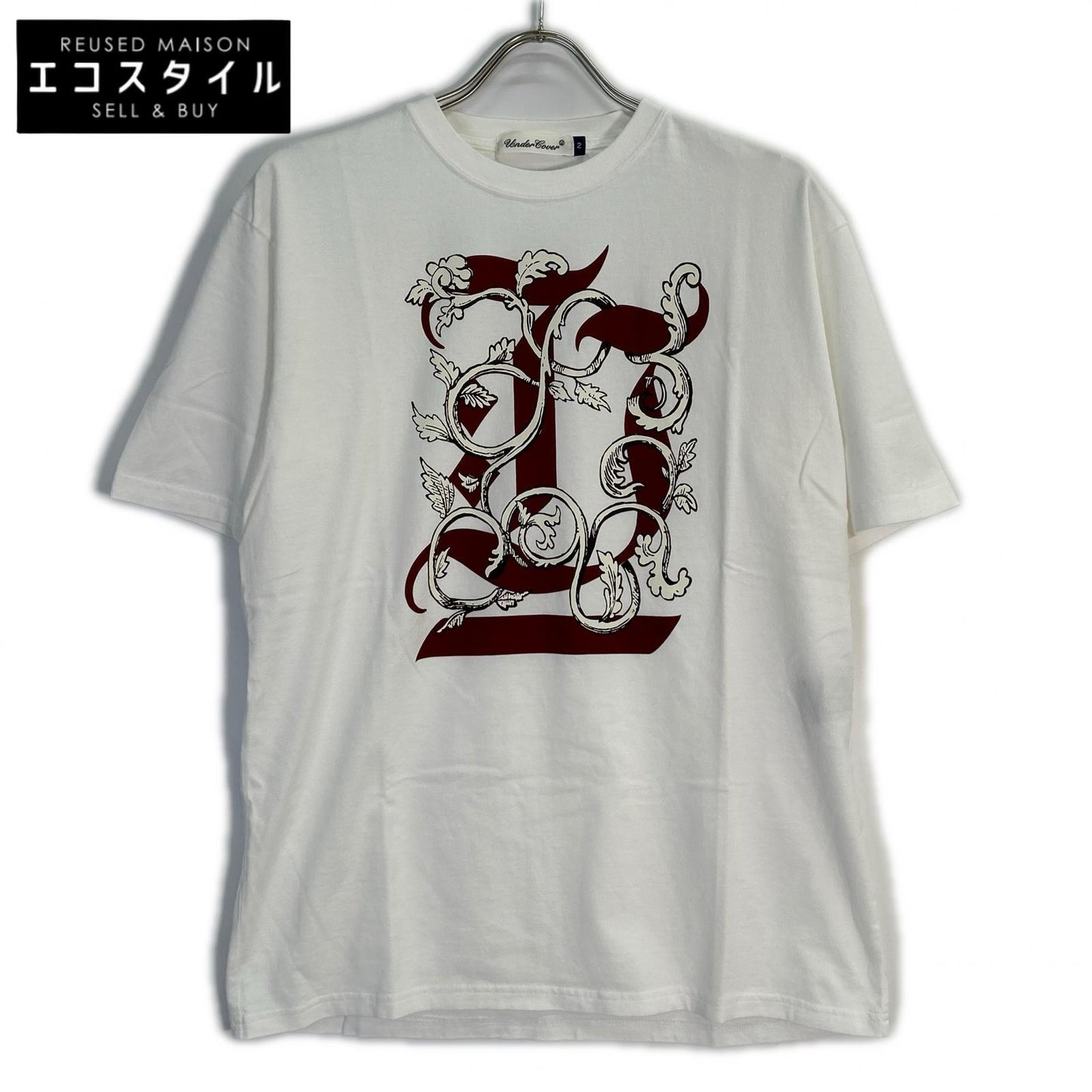 UNDERCOVER アンダーカバー ﾎﾜｲﾄ UC2E3807 ｱﾙﾌｧﾍﾞｯﾄﾌﾛﾝﾄ ﾌﾟﾘﾝﾄTｼｬﾂ トップス 2