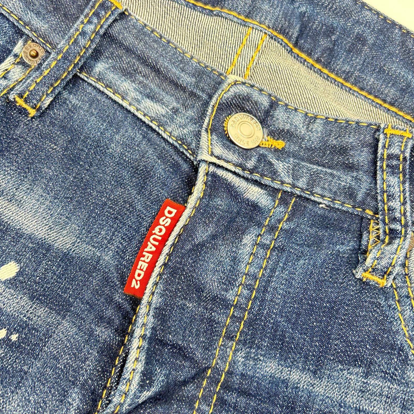 DSQUARED2 Indigo S74LB1660 SKATER Stretch Distressed Denim Bottoms