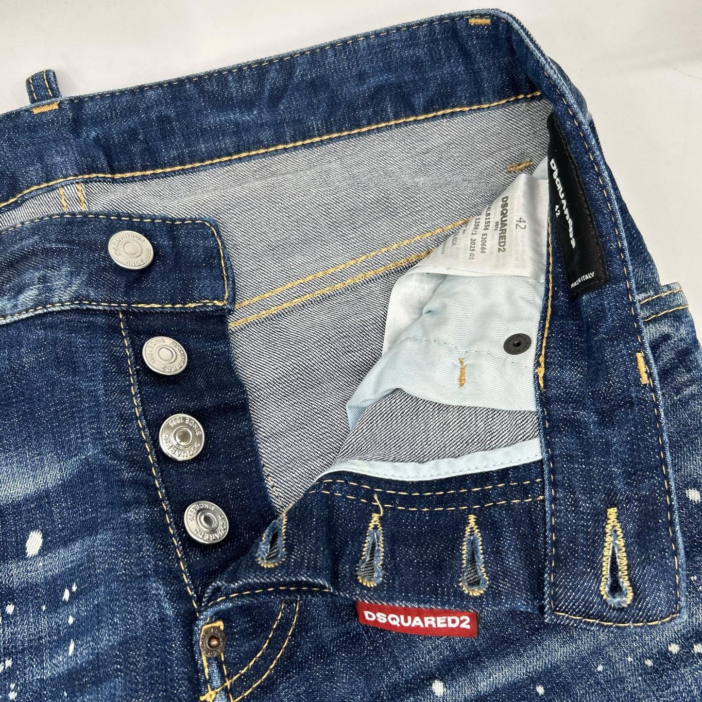 DSQUARED2 Indigo S74LB1660 SKATER Stretch Distressed Denim Bottoms