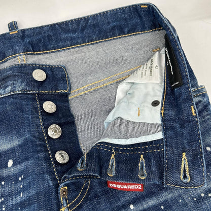 DSQUARED2 Indigo S74LB1660 SKATER Stretch Distressed Denim Bottoms