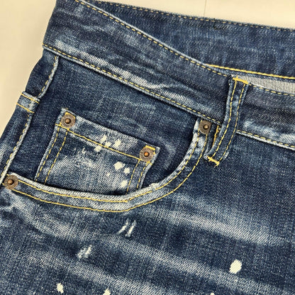 DSQUARED2 Indigo S74LB1660 SKATER Stretch Distressed Denim Bottoms