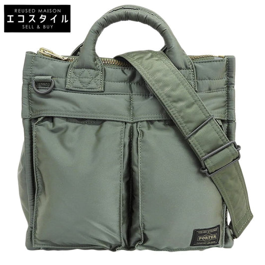 PORTER Square Tote Bag 2WAY Bag Men's Sage Green 622-27844 Tote Bag