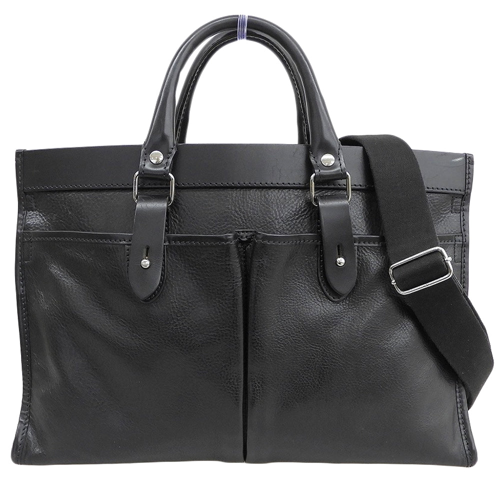 STEFANOMANO Stefano Mano Leather 2-Way Briefcase Business Bag Men's Black Business Bag Briefcase