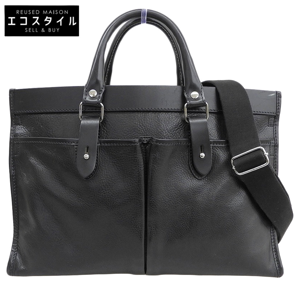 STEFANOMANO Stefano Mano Leather 2-Way Briefcase Business Bag Men's Black Business Bag Briefcase
