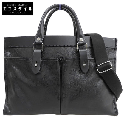 STEFANOMANO Stefano Mano Leather 2-Way Briefcase Business Bag Men's Black Business Bag Briefcase