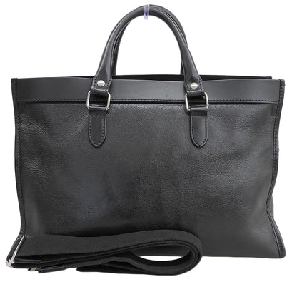 STEFANOMANO Stefano Mano Leather 2-Way Briefcase Business Bag Men's Black Business Bag Briefcase