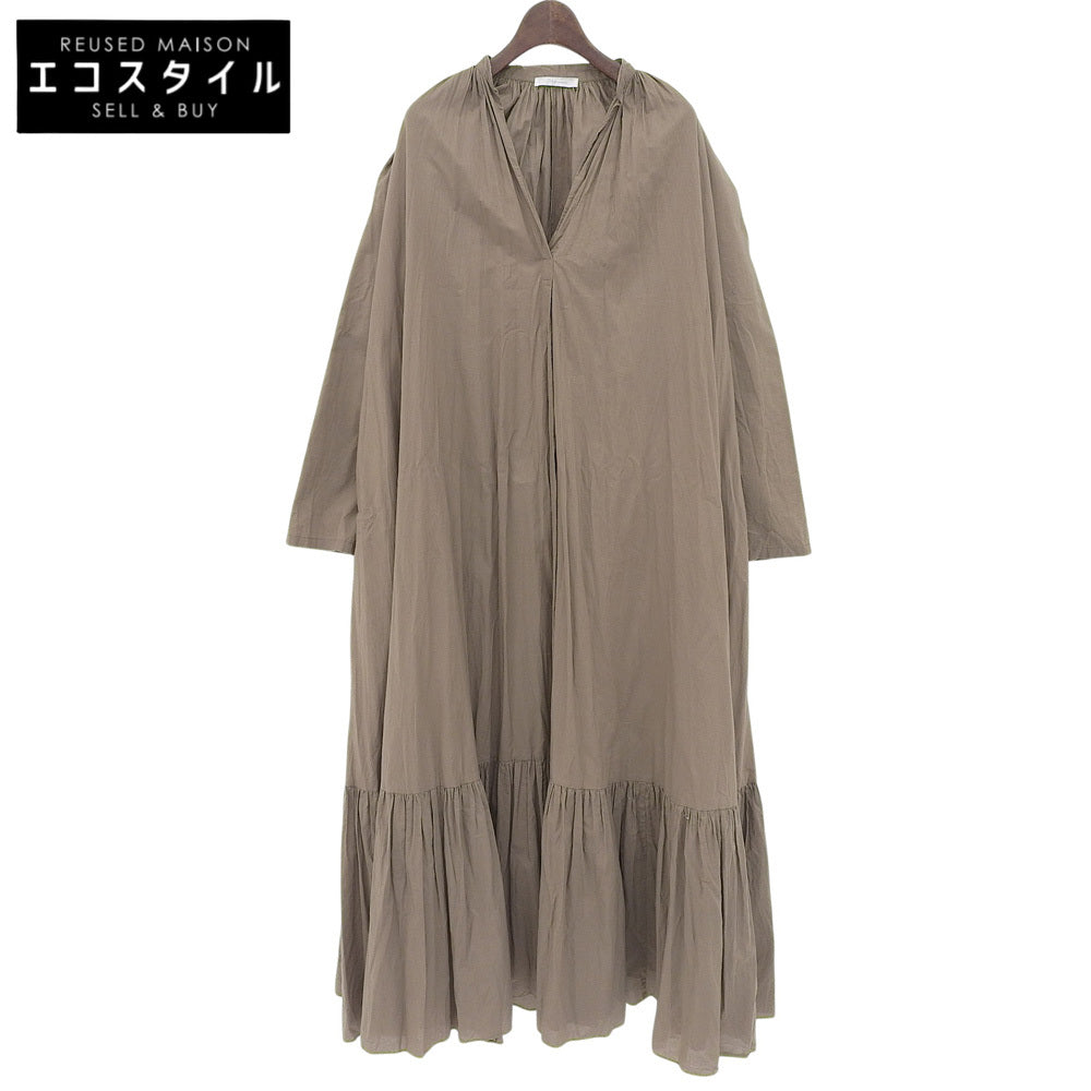 美品 コットン ロングワンピース ワンピース レディース ブラウン 38 21-040-922-1021 ワンピース 38 レディース