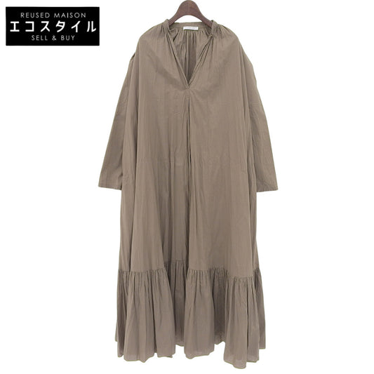 美品 コットン ロングワンピース ワンピース レディース ブラウン 38 21-040-922-1021 ワンピース 38 レディース