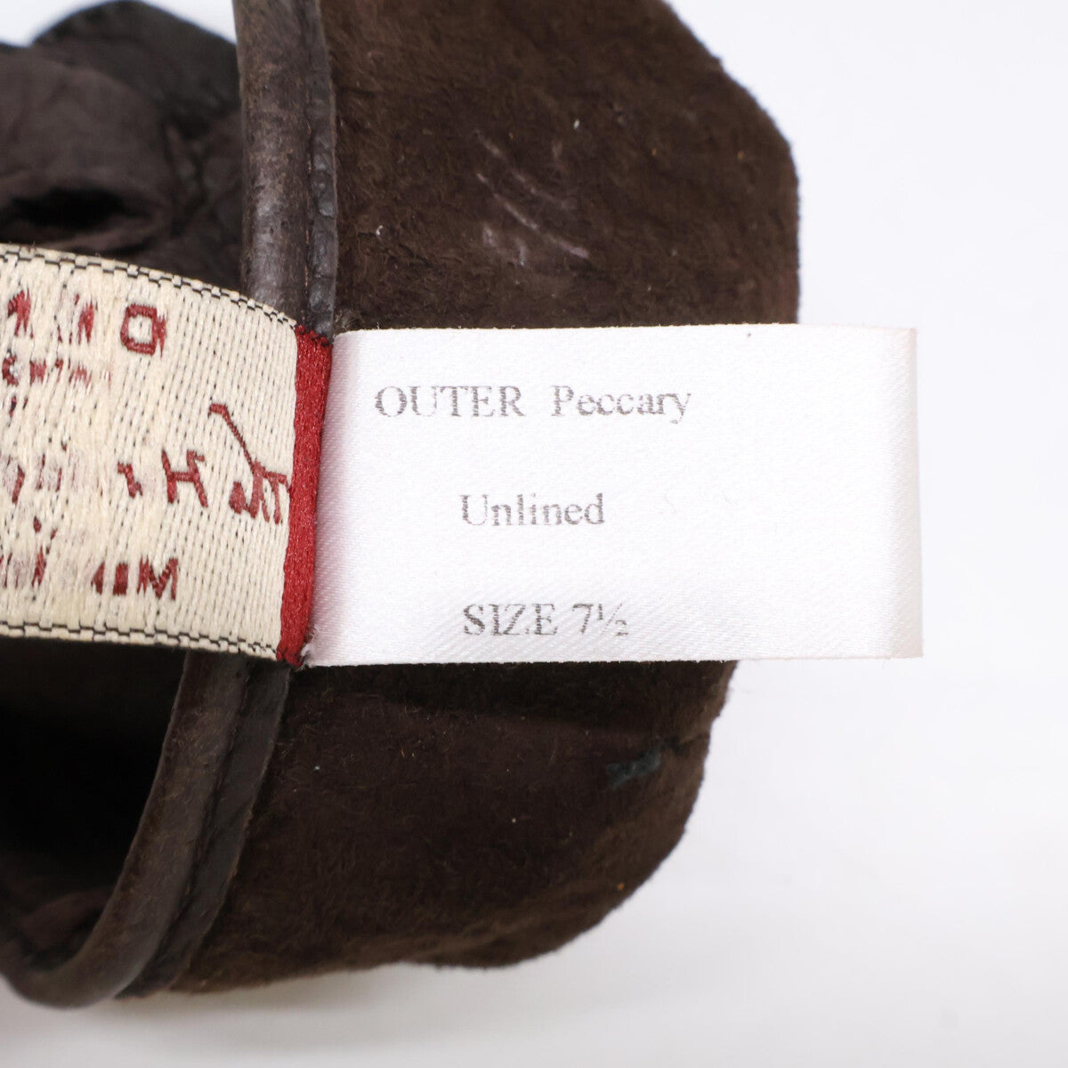 【美品】15-1043 ペッカリー 裏地なし グローブ 7 1/2 メンズ