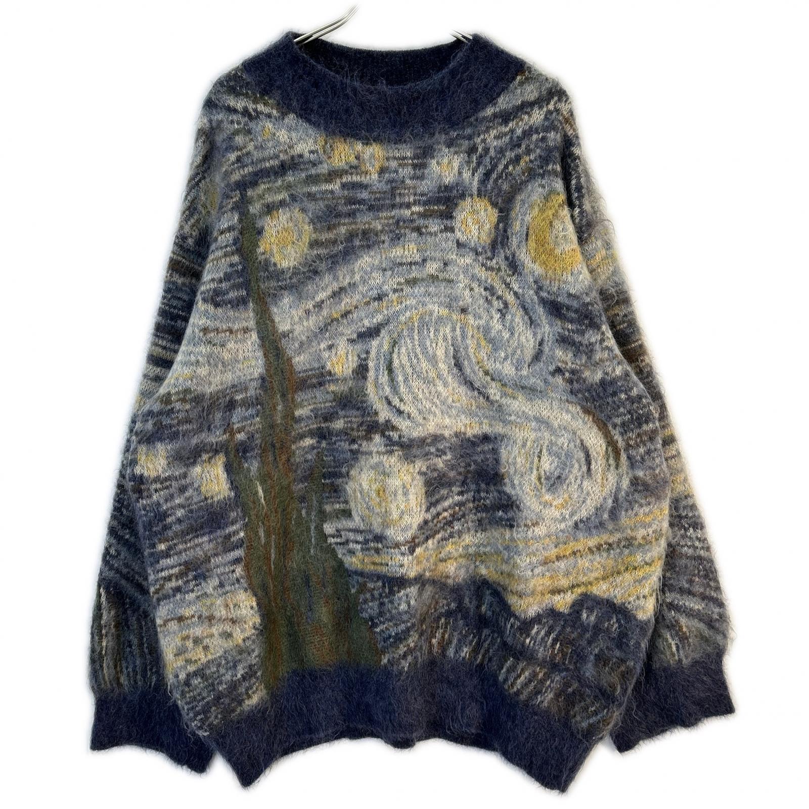 Kota Gushiken コウタグシケン 【美品】AW22 its ok isnt it? 星月夜 総柄 モヘア混 ニットセーター トップス