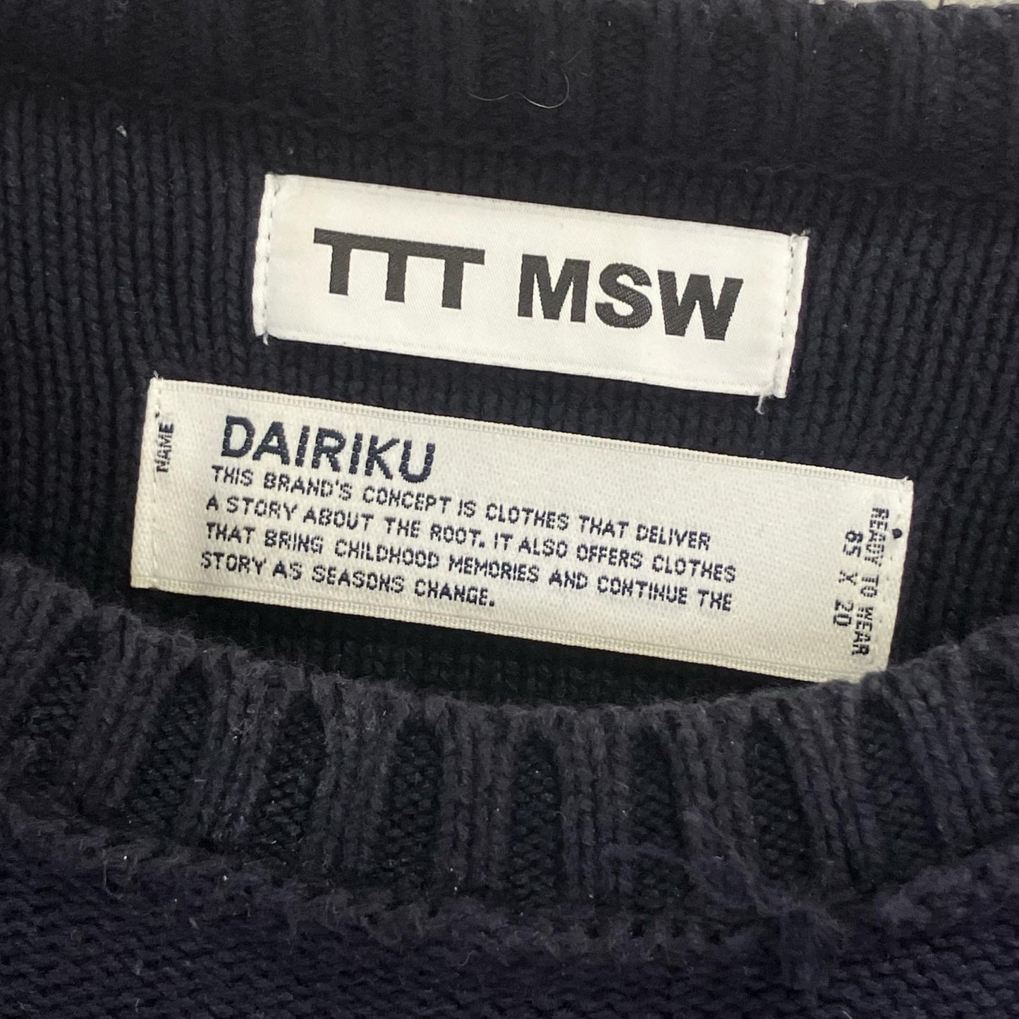 DAIRIKU x TTT MSW TTTDA-2023SS-KT02 American Dream 内翻外穿针织衫 上衣
