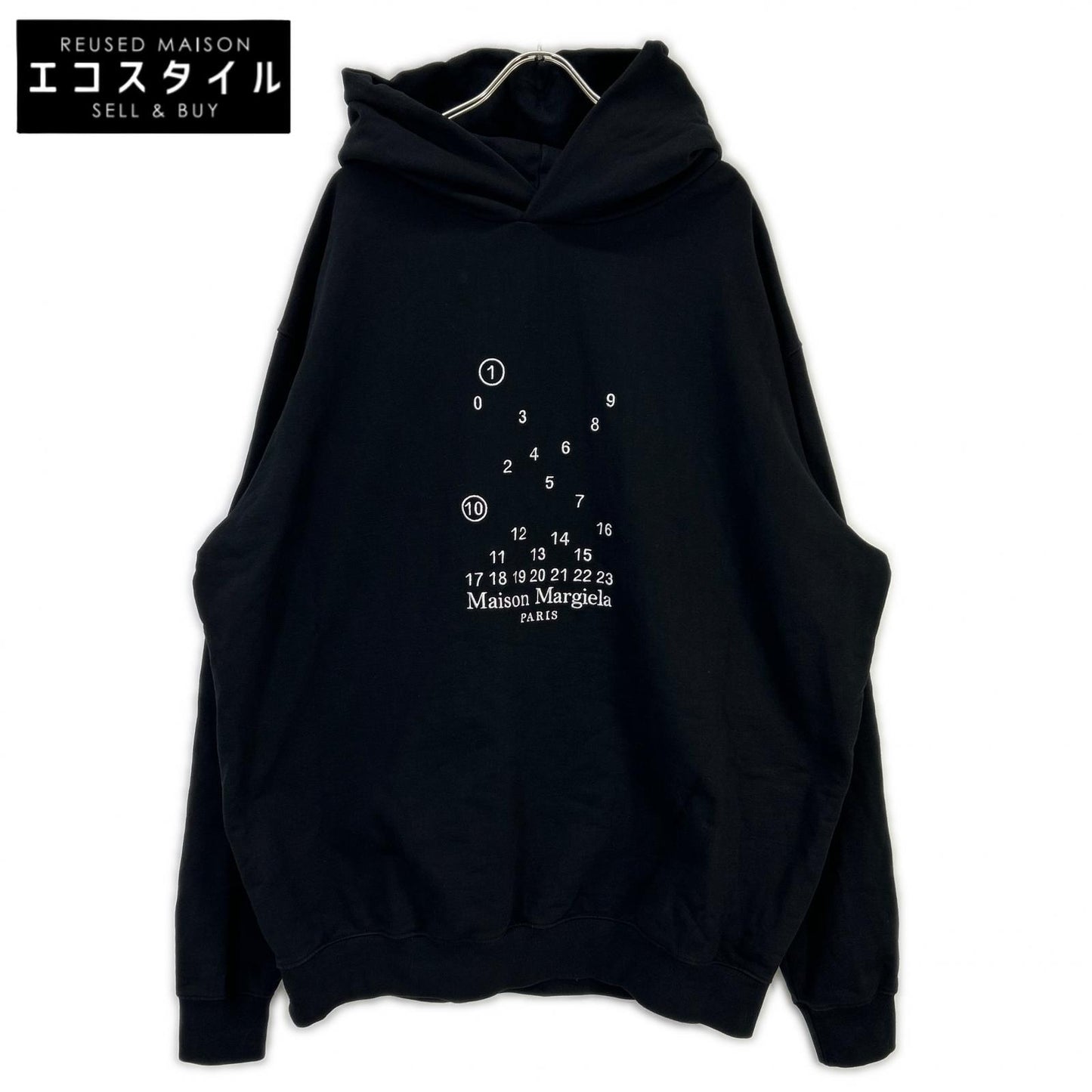 Maison margiela メゾンマルジェラ ブラック S50GU0202 23年AW カレンダーロゴ スウェットフーディ トップス