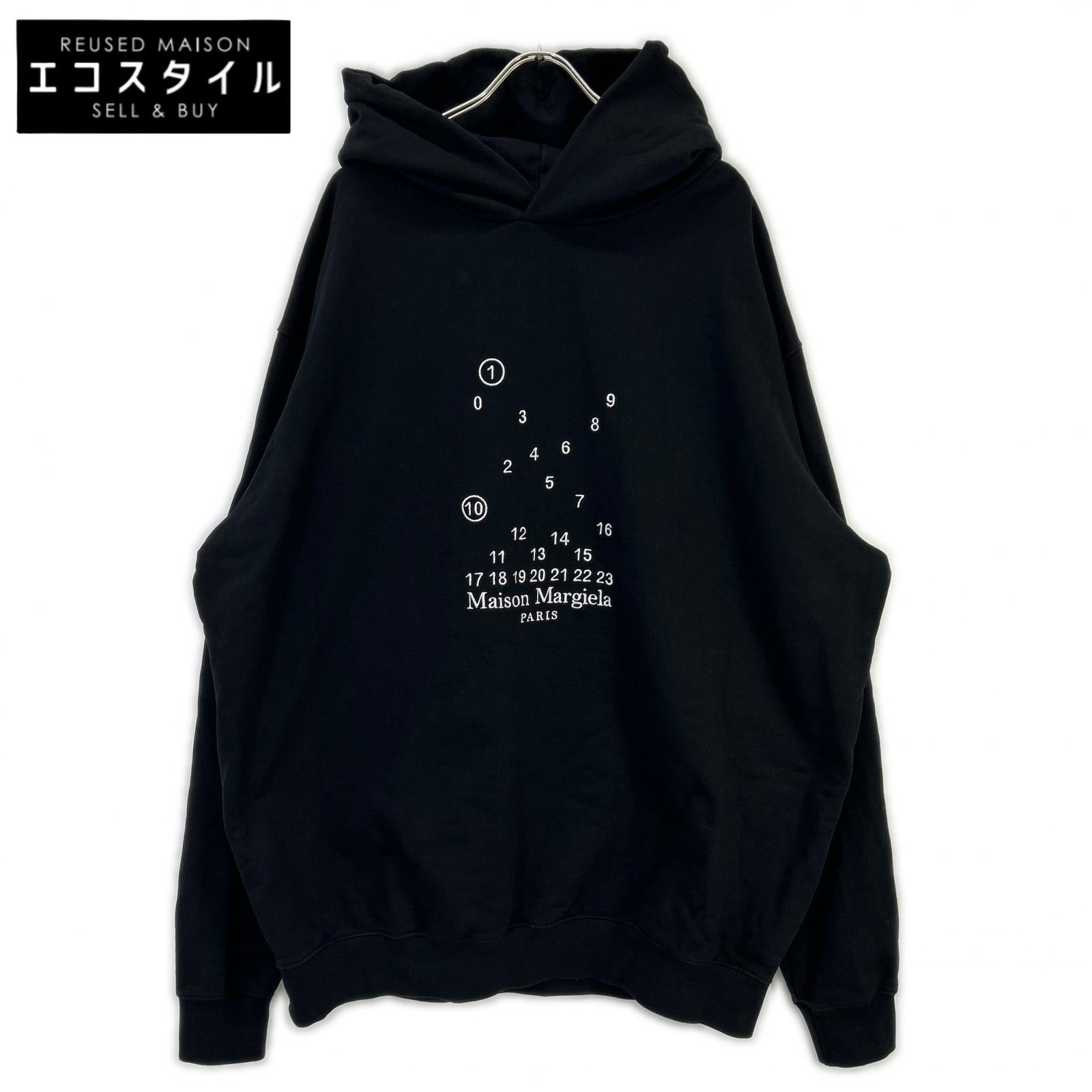 Maison margiela メゾンマルジェラ ブラック S50GU0202 23年AW カレンダーロゴ スウェットフーディ トップス