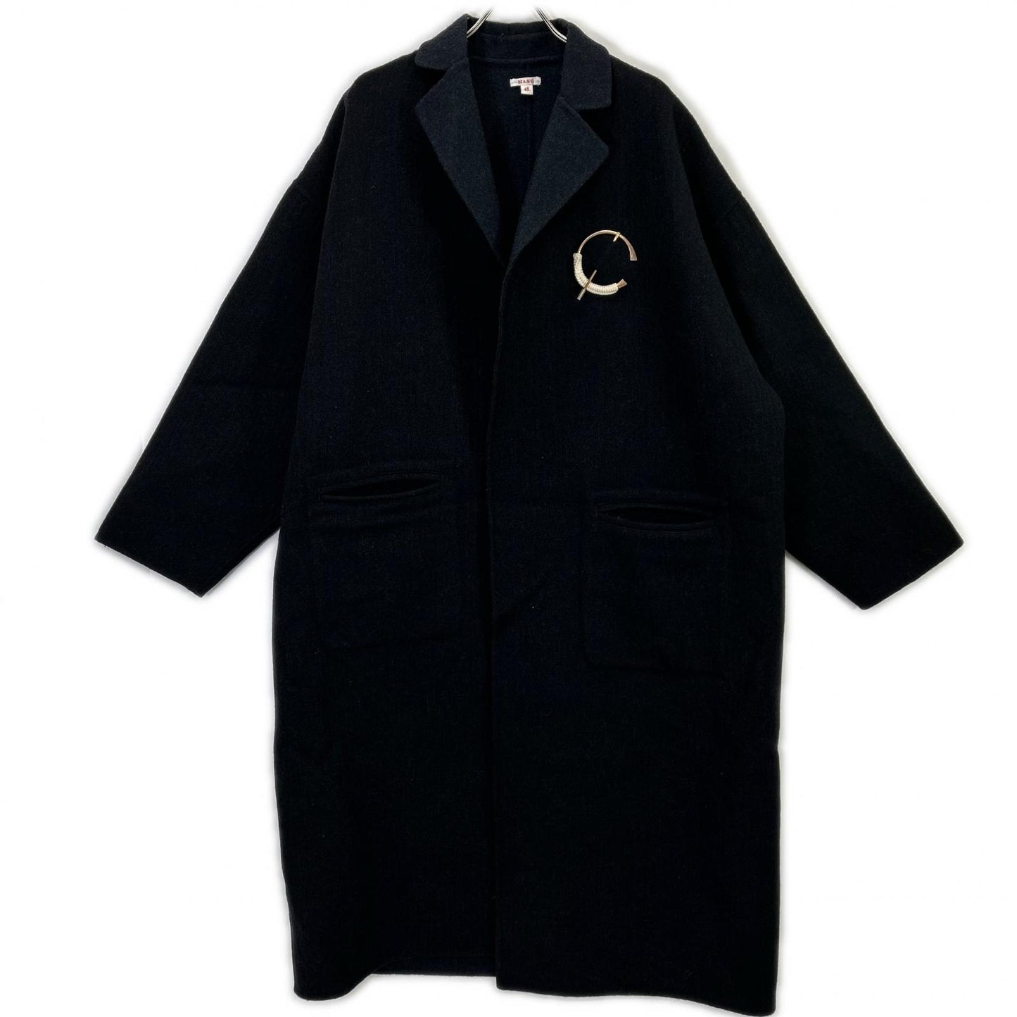 MASU M.A.S.U 炭灰色羊毛 over robe coat 20AW 大衣
