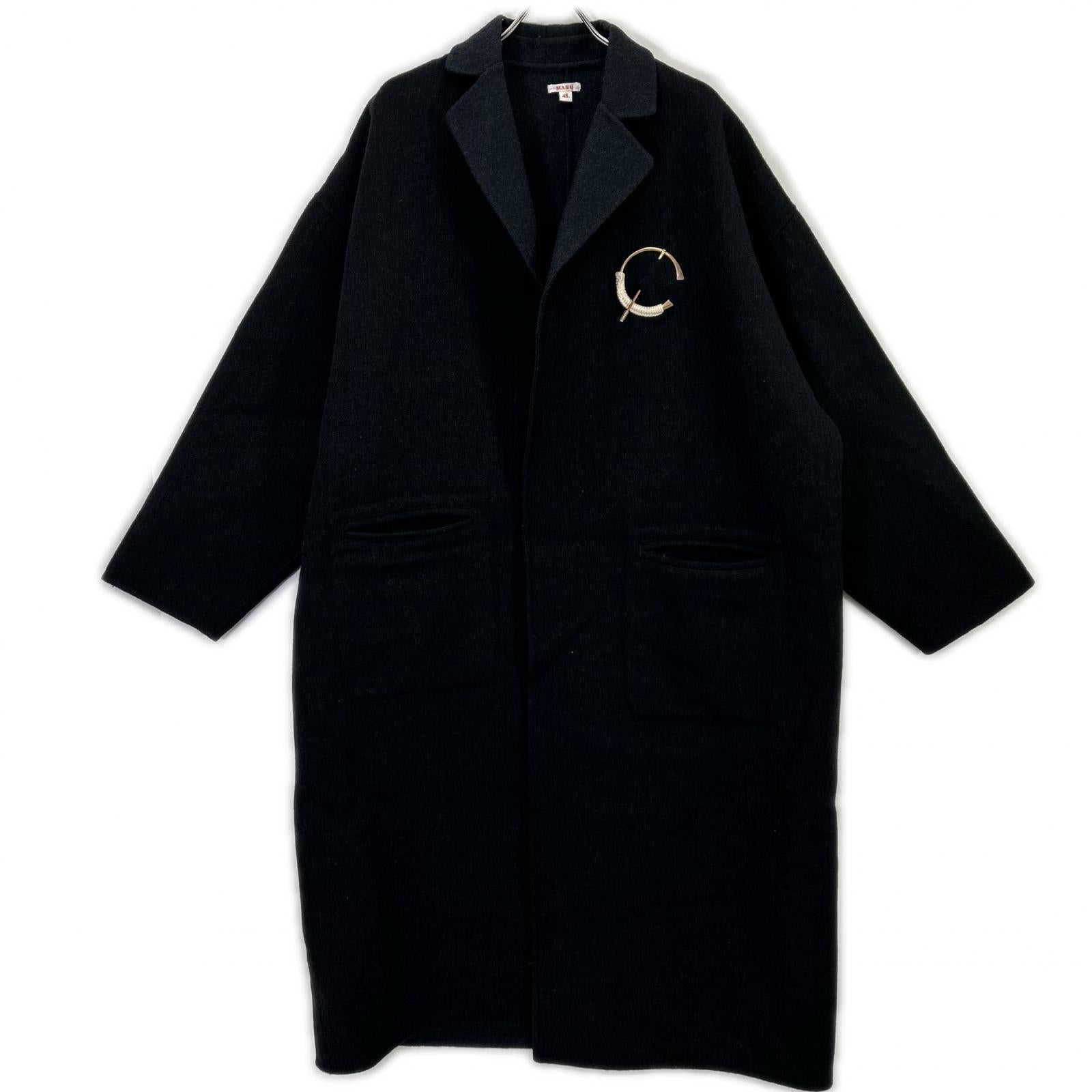 MASU M.A.S.U 炭灰色羊毛 over robe coat 20AW 大衣