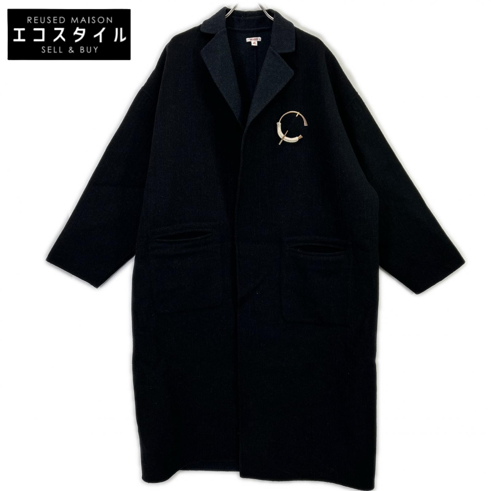 MASU M.A.S.U 炭灰色羊毛 over robe coat 20AW 大衣