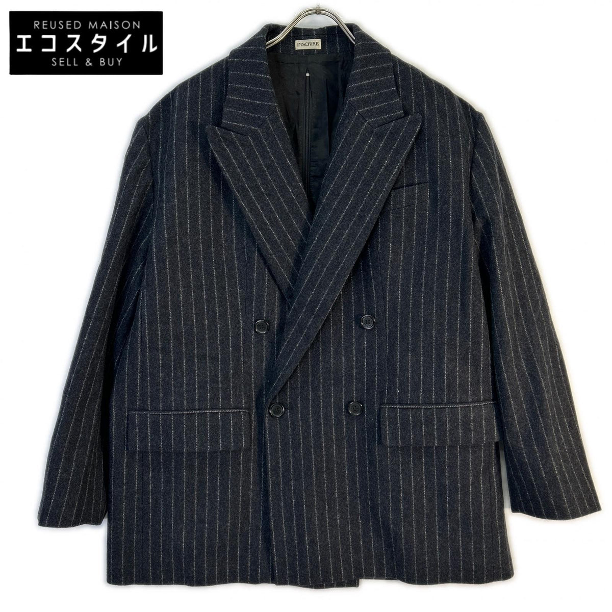 INSCRIRE x HBeauty&youth【美品/国内正品/25AW】125AW-JK51H STRIPE WIDE 条纹双排扣夹克