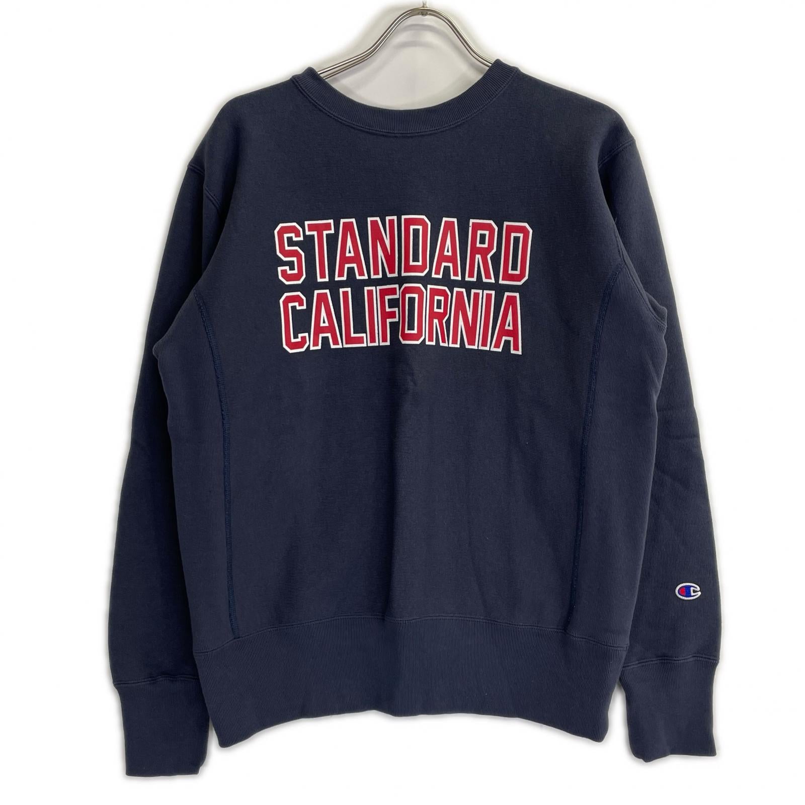 STANDARD CALIFORNIA スタンダードカリフォルニア チャンピオン別注 ネイビー リバースウィーブ クルーネックスウェット トップス