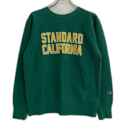 STANDARD CALIFORNIA スタンダードカリフォルニア チャンピオン別注 グリーン リバースウィーブ クルーネックスウェット トップス