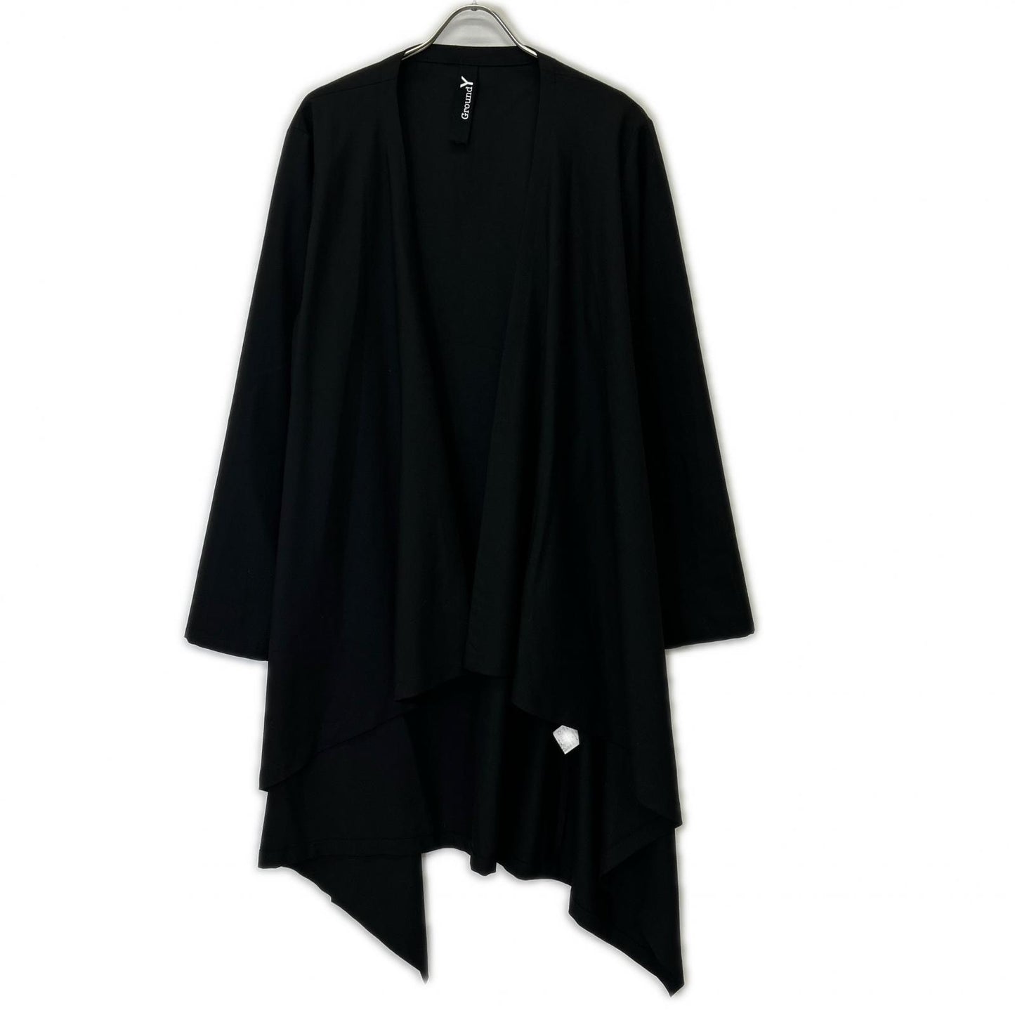 Ground Y グラウンドワイ ブラック GA-D06-100 baberdine long drape jacket コート