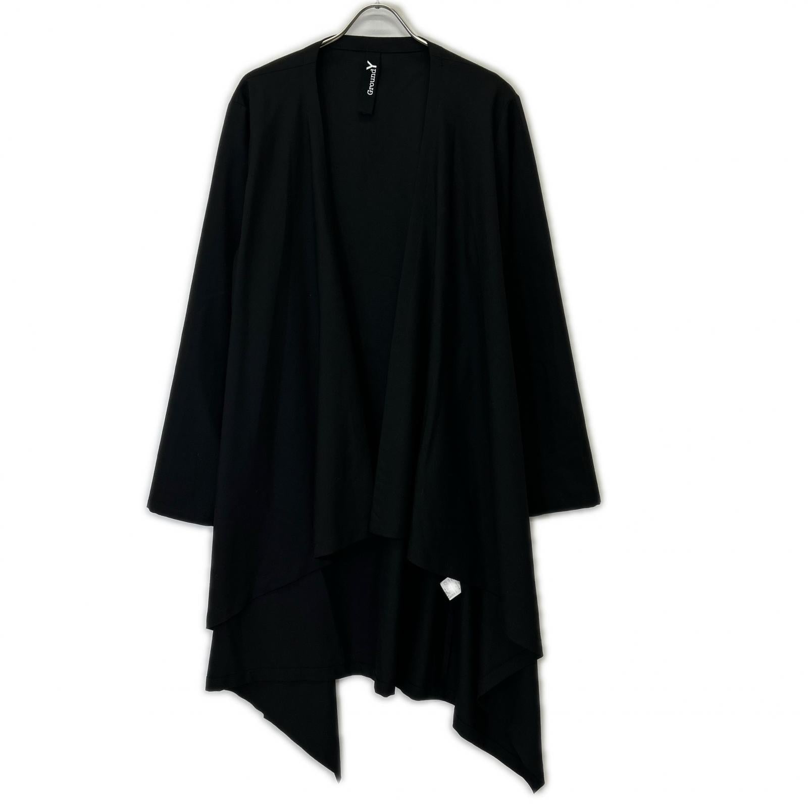 Ground Y グラウンドワイ ブラック GA-D06-100 baberdine long drape jacket コート