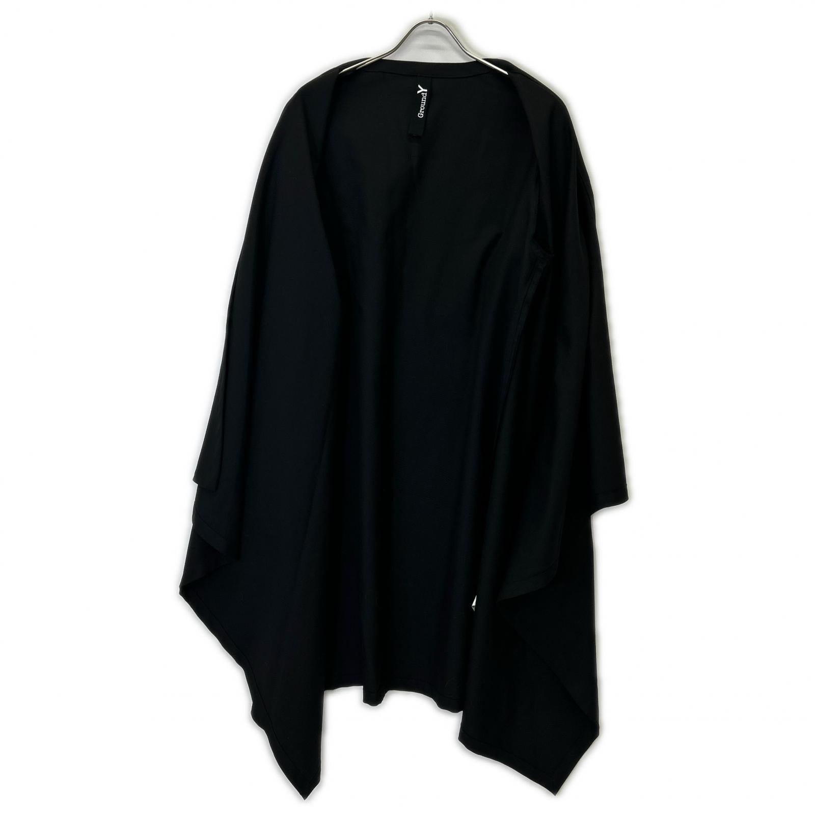 Ground Y グラウンドワイ ブラック GA-D06-100 baberdine long drape jacket コート