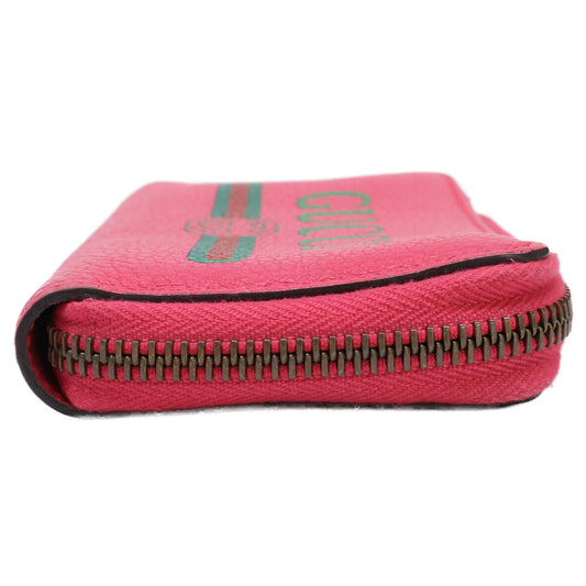 GUCCI 496319 Web Stripe Vintage Logo Compact Wallet Coin Case
