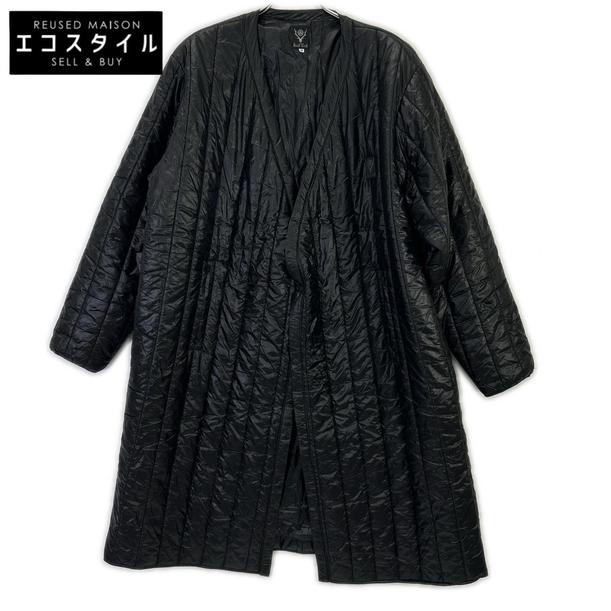 South2 West8 サウスツーウエストエイト 黑色 HM810 菱格 V 领大衣 M 男士