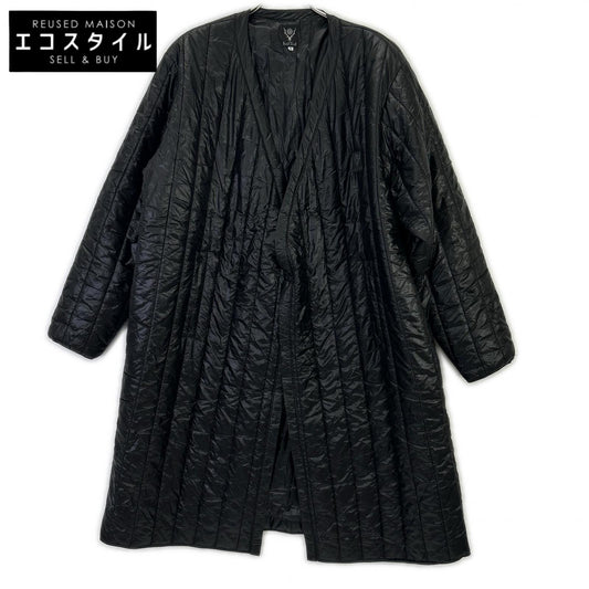 South2 West8 サウスツーウエストエイト ブラック HM810 Quilted V Neck Coat コート