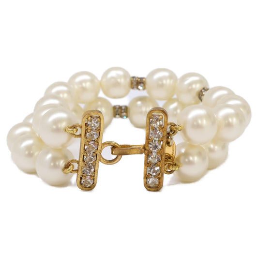 CHANEL シャネル 【美品】2連 イミテーションパール ブレスレット