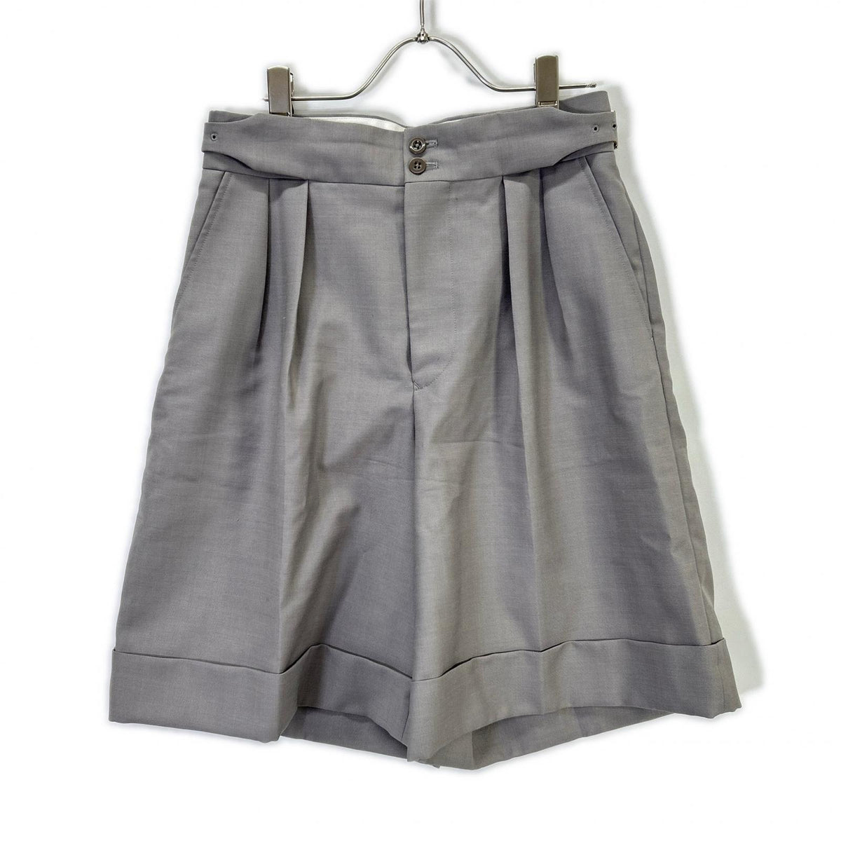 SCYE BASICS Scye Basics Gray 5222-81535 mohair balassia-weave wide-leg shorts Bottoms